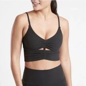 Athleta Black Cinch Longline Sports Bra A-C Size XS